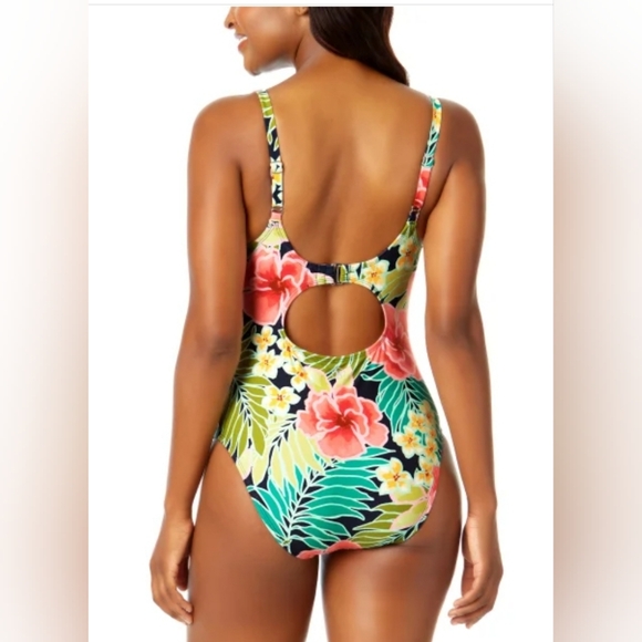 NWT Hurley Women's Swim Suit one-piece floral print Medium - Picture 2 of 6